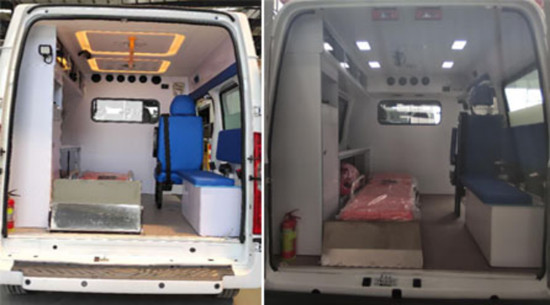 福特新世代V348短軸中頂救護(hù)車